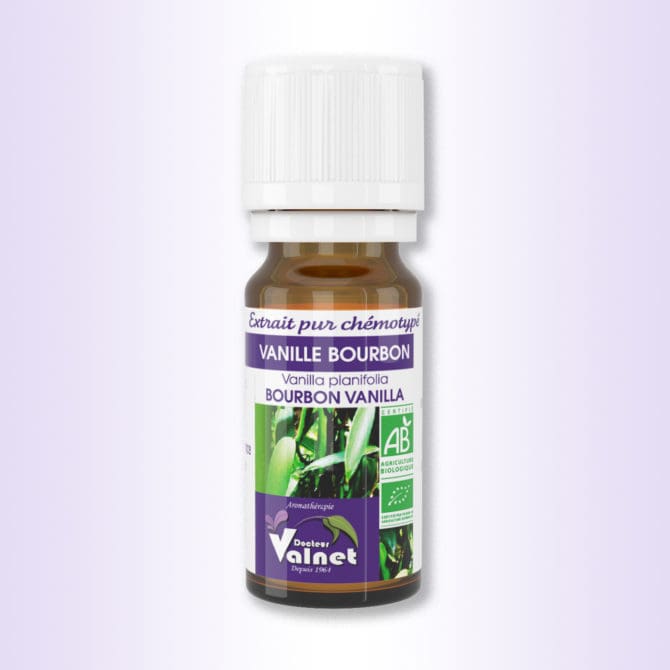 Flacon de 10 ml d'huile essentielle de Vanille bourbon du Docteur Valnet