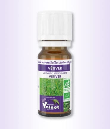 Flacon de 10 ml d'huile essentielle de Vétivier du Docteur Valnet